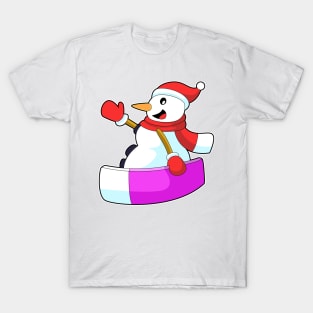 Snowman as Snowboarder with Sonowboard T-Shirt